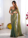 Green Saree for women - full front view | Snyvia