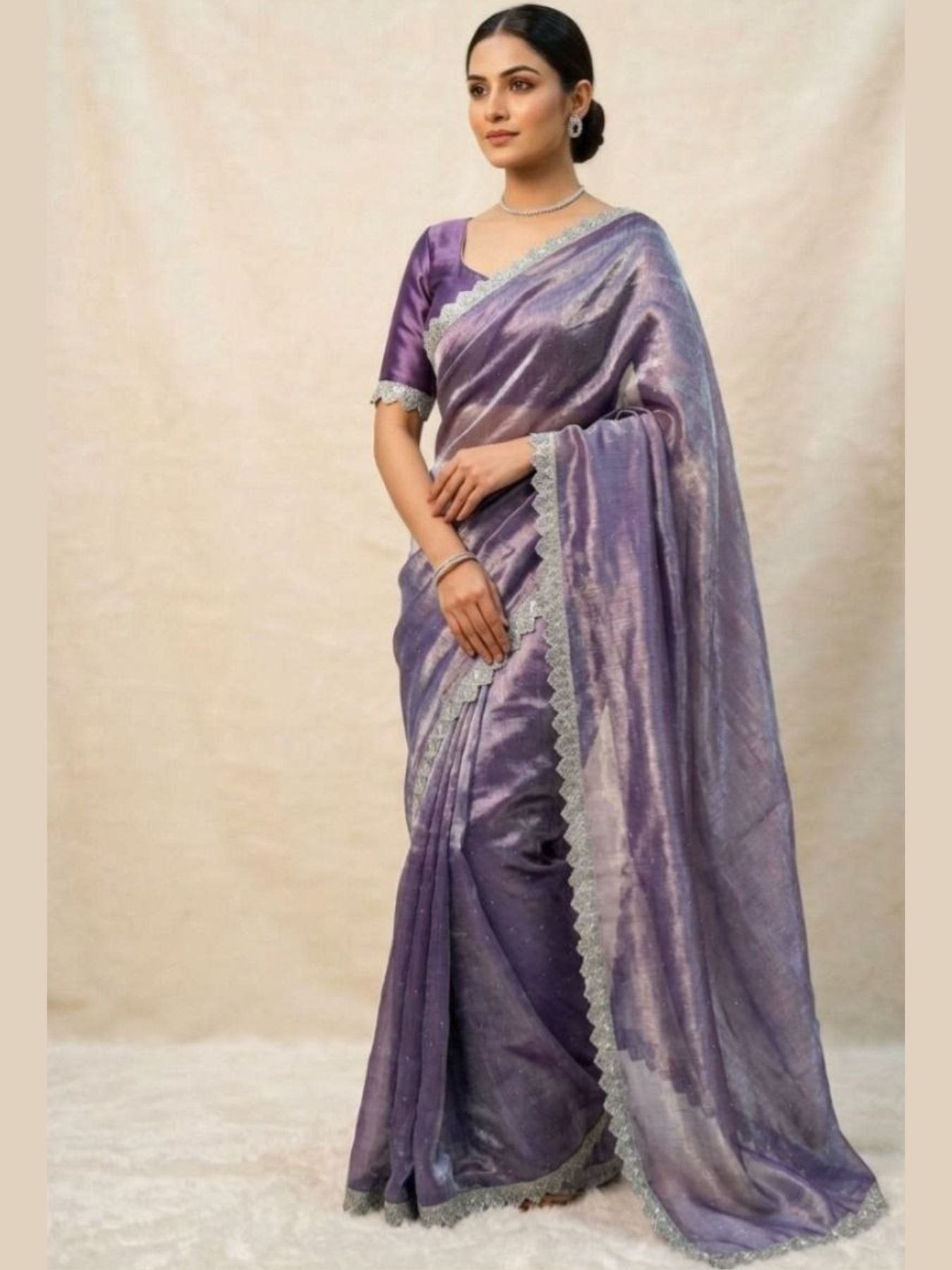 Purple Saree for women - full front view | Snyvia