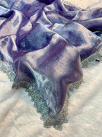Purple Saree - side drape view