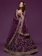 Art Silk Lehenga Choli Set with Heavy Zari and Sequins Work blouse and dupatta detail