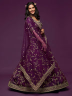Art Silk Lehenga Choli Set with Heavy Zari and Sequins Work embroidery close-up