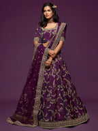 Art Silk Lehenga Choli Set with Heavy Zari and Sequins Work styling view
