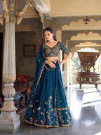 Rangoli Silk Lehenga Choli with Zari Dori Sequins Work for Wedding Wear back view