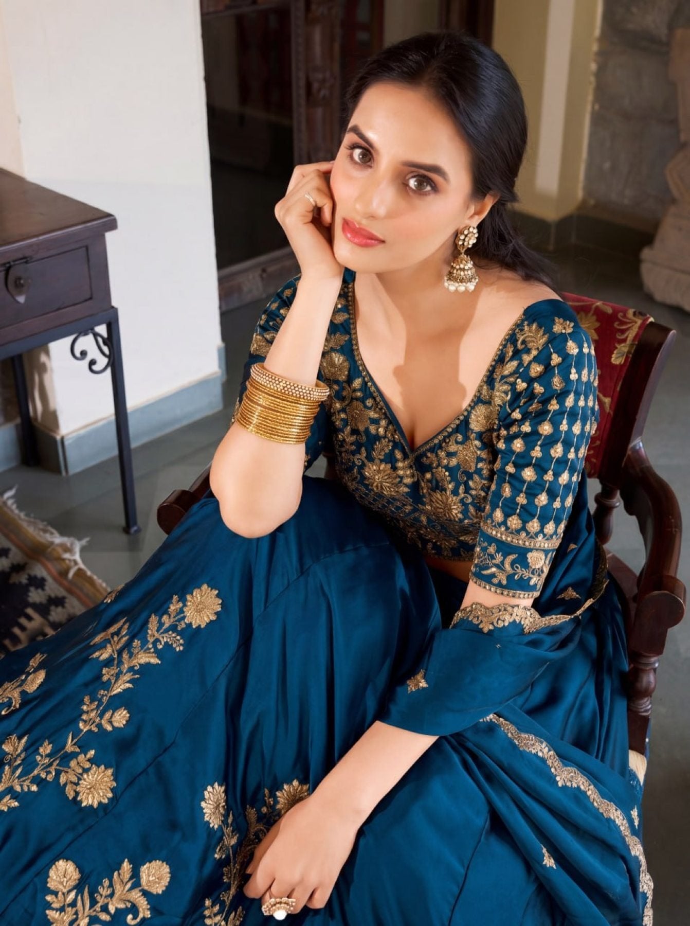 Rangoli Silk Lehenga Choli with Zari Dori Sequins Work for Wedding Wear colour variant view