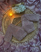 Lavender Saree - side drape view