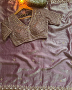 Lavender Saree - blouse and border close-up