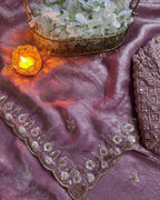 Lavender Saree - embroidery work detail