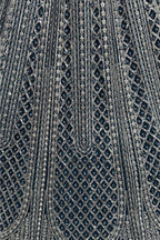 Navy Net Lehenga with Embroidery for Wedding Wear styling view