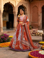 Tabby Silk Lehenga Set with Rich Digital Print and Embroidered Dupatta back view
