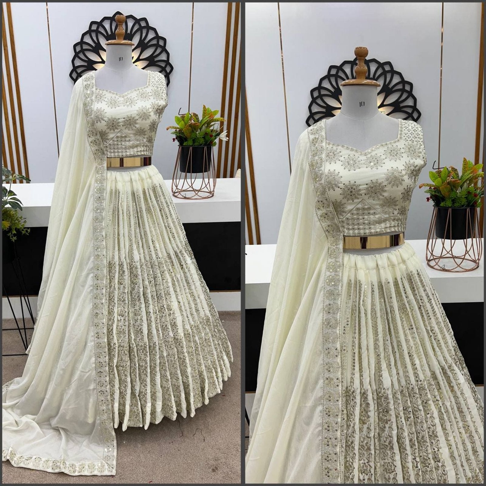 Chinnon Lehenga with Embroidery Wedding Ready Elegance detailed view