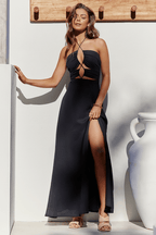 Black Luxe Long Dress - Snyvia