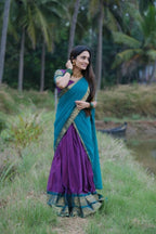 Half Saree Lehenga with Kanchi Cotton for Traditional Wear fabric texture detail