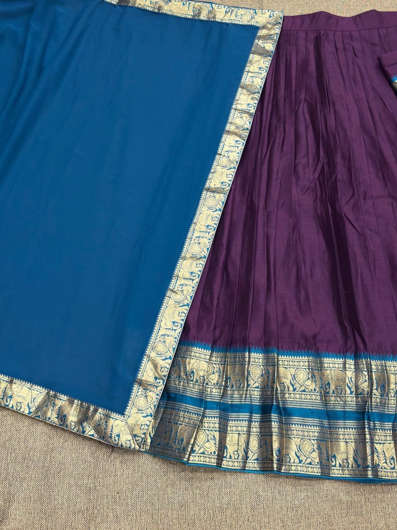 Half Saree Lehenga with Kanchi Cotton for Traditional Wear styling view