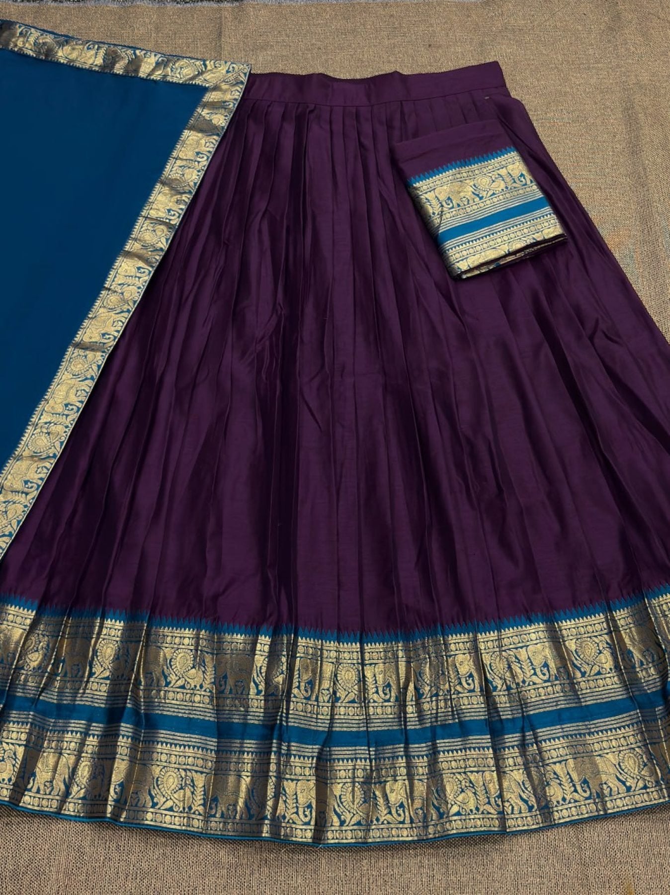 Half Saree Lehenga with Kanchi Cotton for Traditional Wear colour variant view