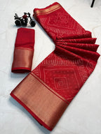 Dola Saree - Print embroidery work detail