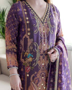 Satin Fabric with print & work and with Dupatta Plus Size Kurti set detailed view