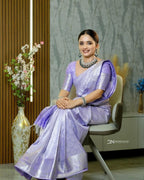 Lavender Banarasi Saree - embroidery work detail