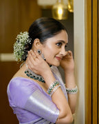 Lavender Banarasi Saree - styling and accessories view