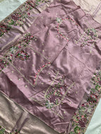 Lavender Kanjivaram Saree - detail view 14