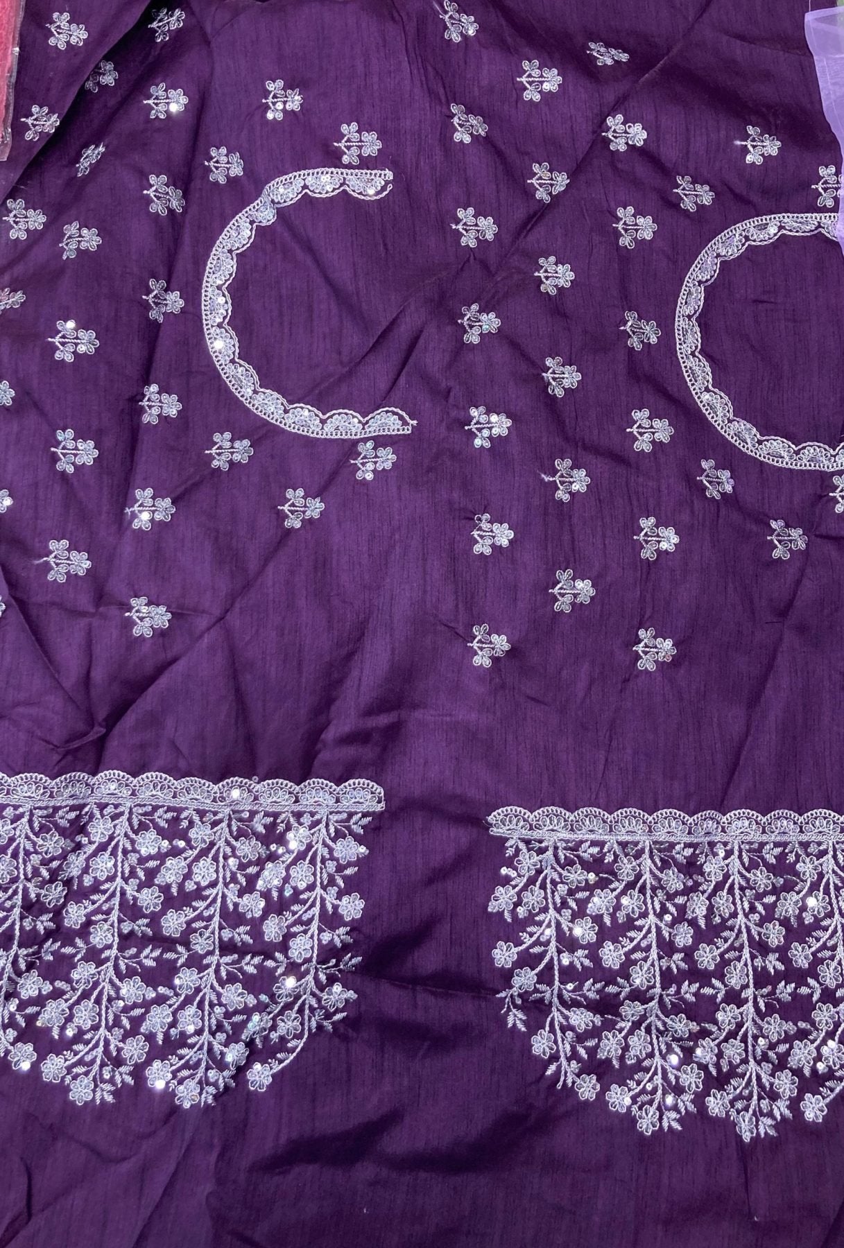 Lavender Organza Saree - detail view 14