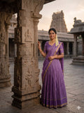 Lavender Viscose Georgette Lehenga Choli with Zari Weaving Work for women | Snyvia