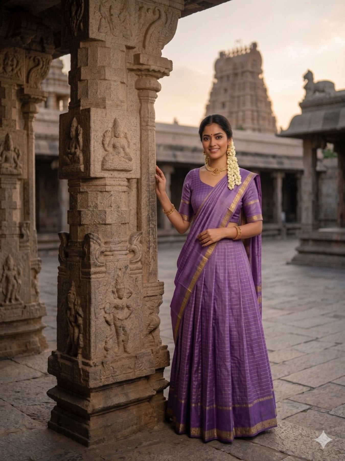 Lavender Viscose Georgette Lehenga Choli with Zari Weaving Work for women | Snyvia