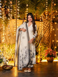 White Viscose Chanderi Printed Kurta Set for women | Snyvia