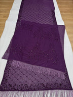 Wine Saree - side drape view