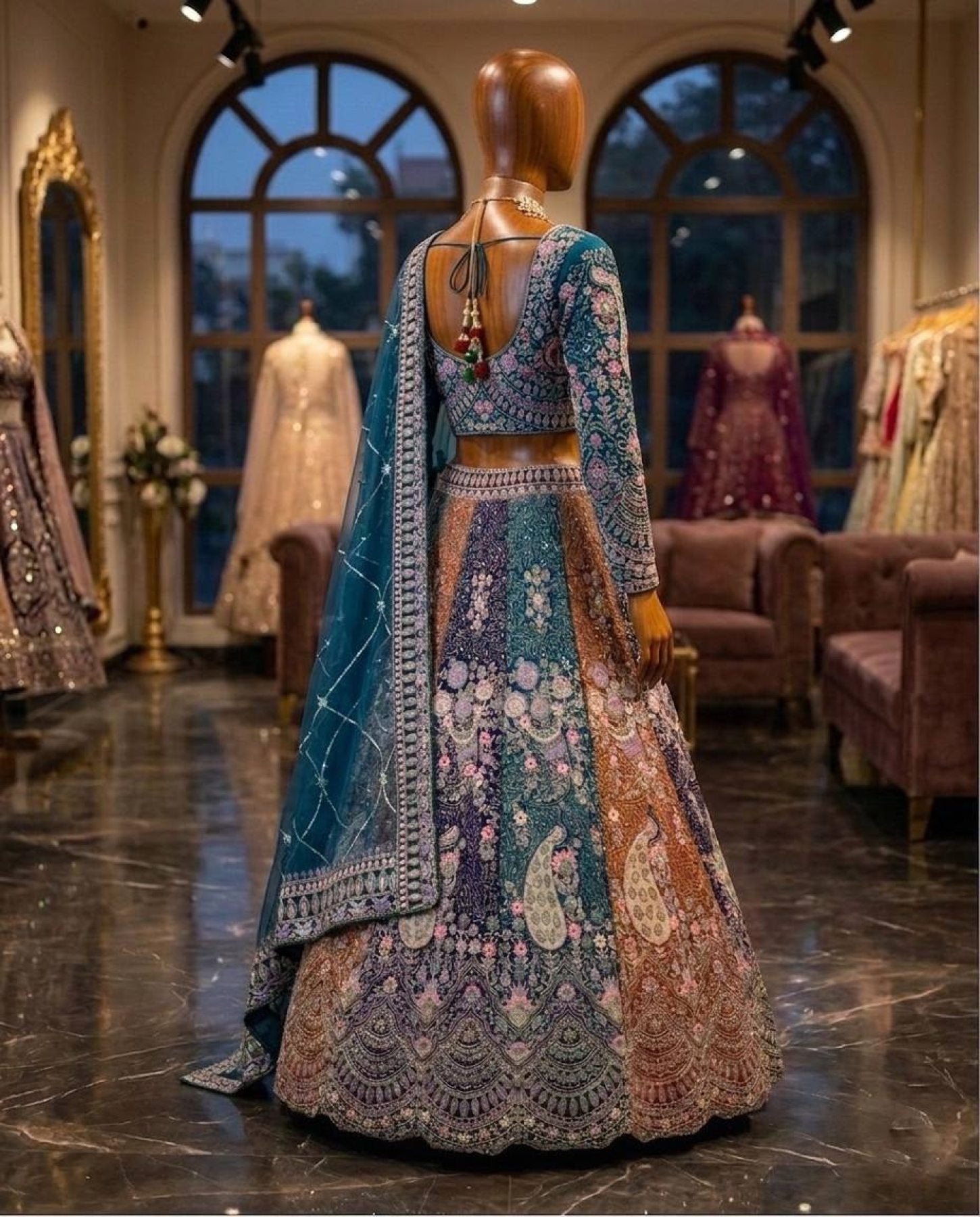Soft Butterfly Net Lehenga Choli with Heavy Sequins Embroidery colour variant view