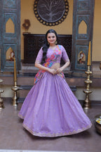Cosmos Silk Lehenga Choli with Zari Sequins Work front view