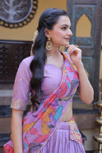 Cosmos Silk Lehenga Choli with Zari Sequins Work back view
