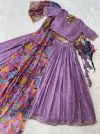 Cosmos Silk Lehenga Choli with Zari Sequins Work styling view
