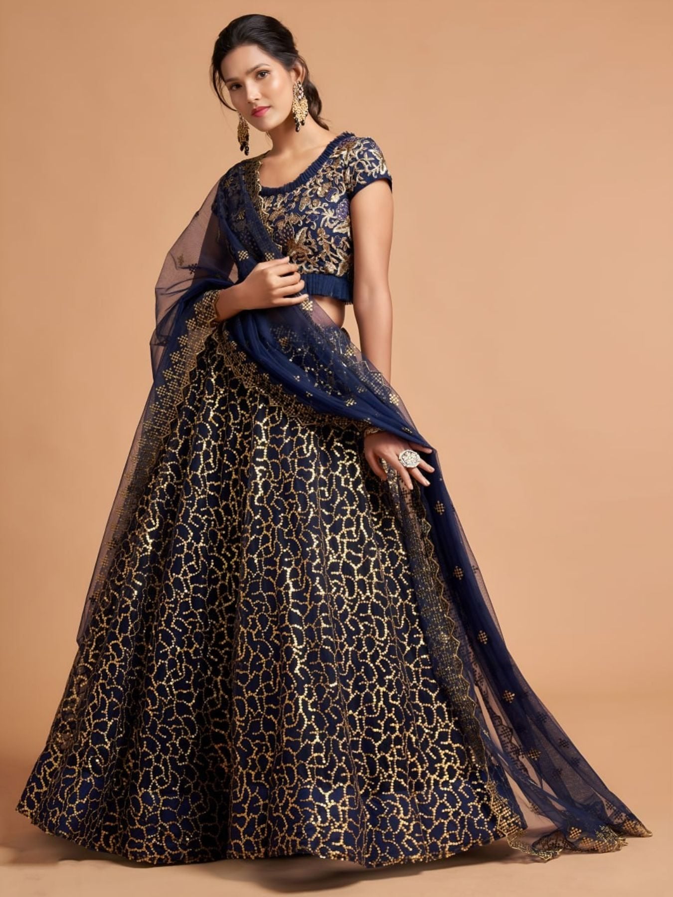 Legendary Soft Net Bridal Lehenga with Sequins Embroidery Work for women | Snyvia