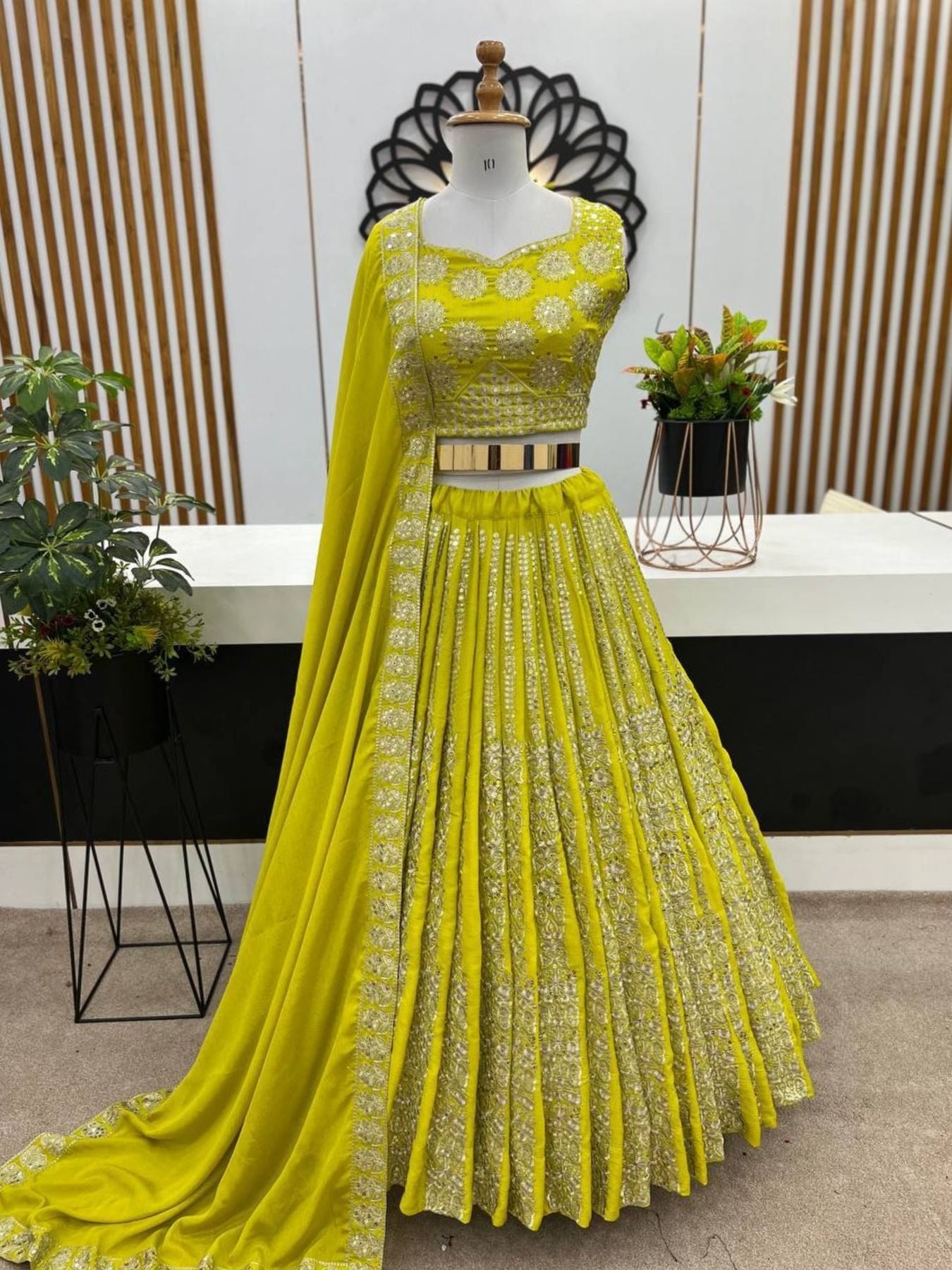 Chinnon Lehenga with Embroidery Wedding Ready Elegance back view