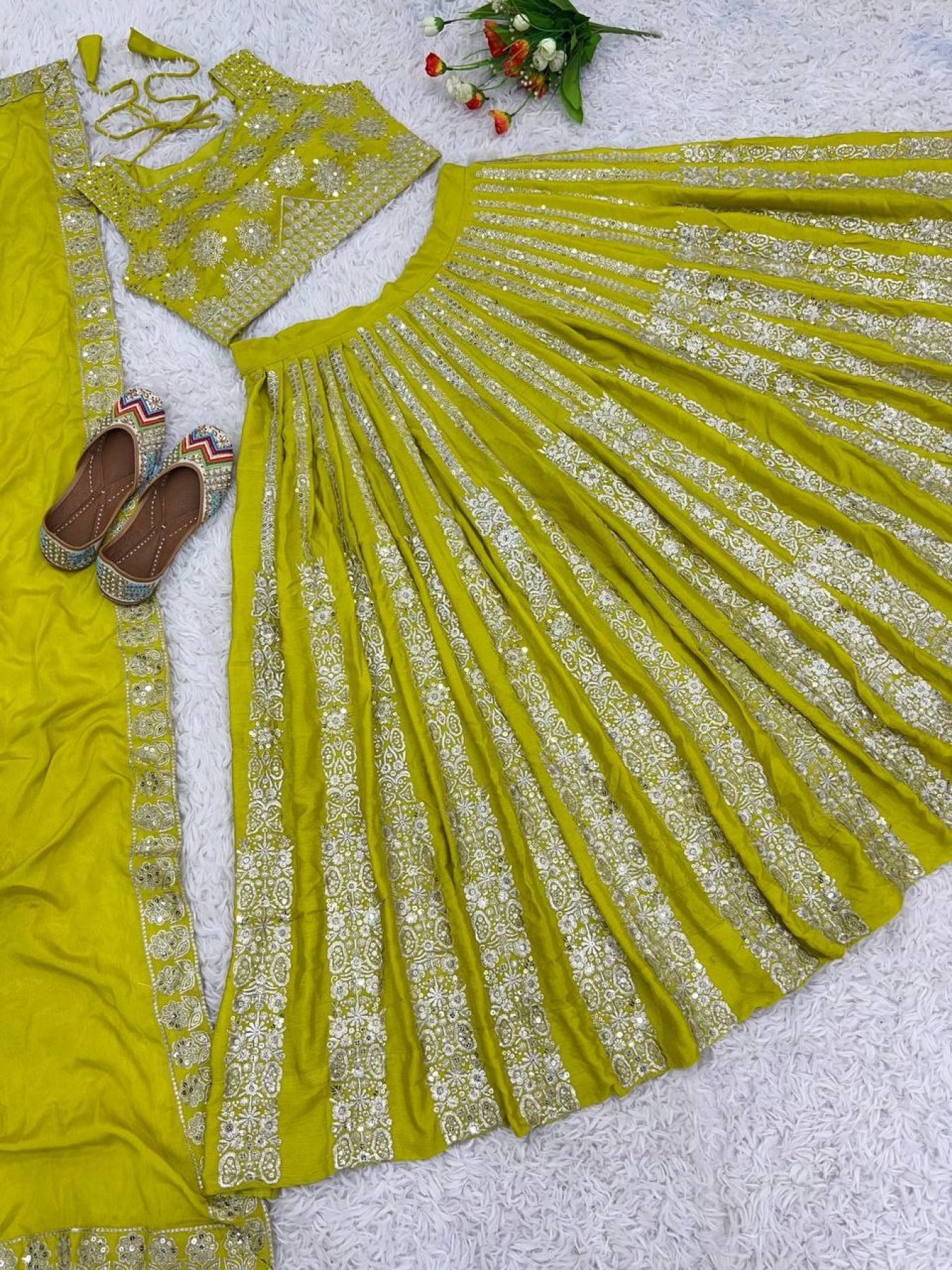 Chinnon Lehenga with Embroidery Wedding Ready Elegance front view