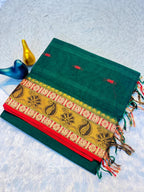 Cotton Saree - drape and pallu detail