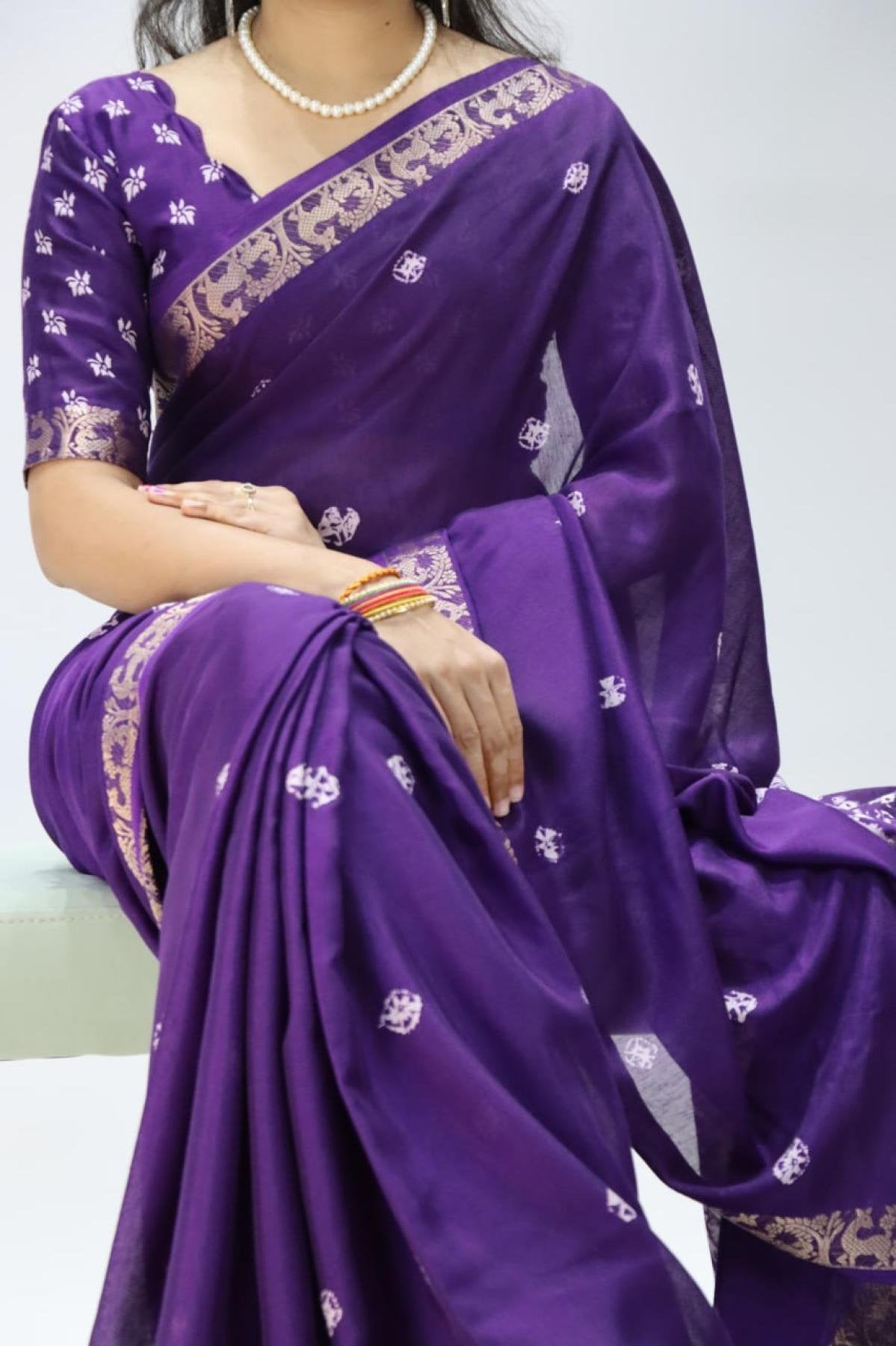 Silk Saree - side drape view