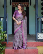 Cotton Saree - side drape view