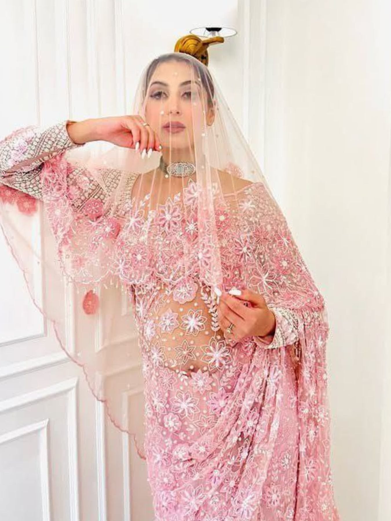 Net Saree for women - full front view | Snyvia