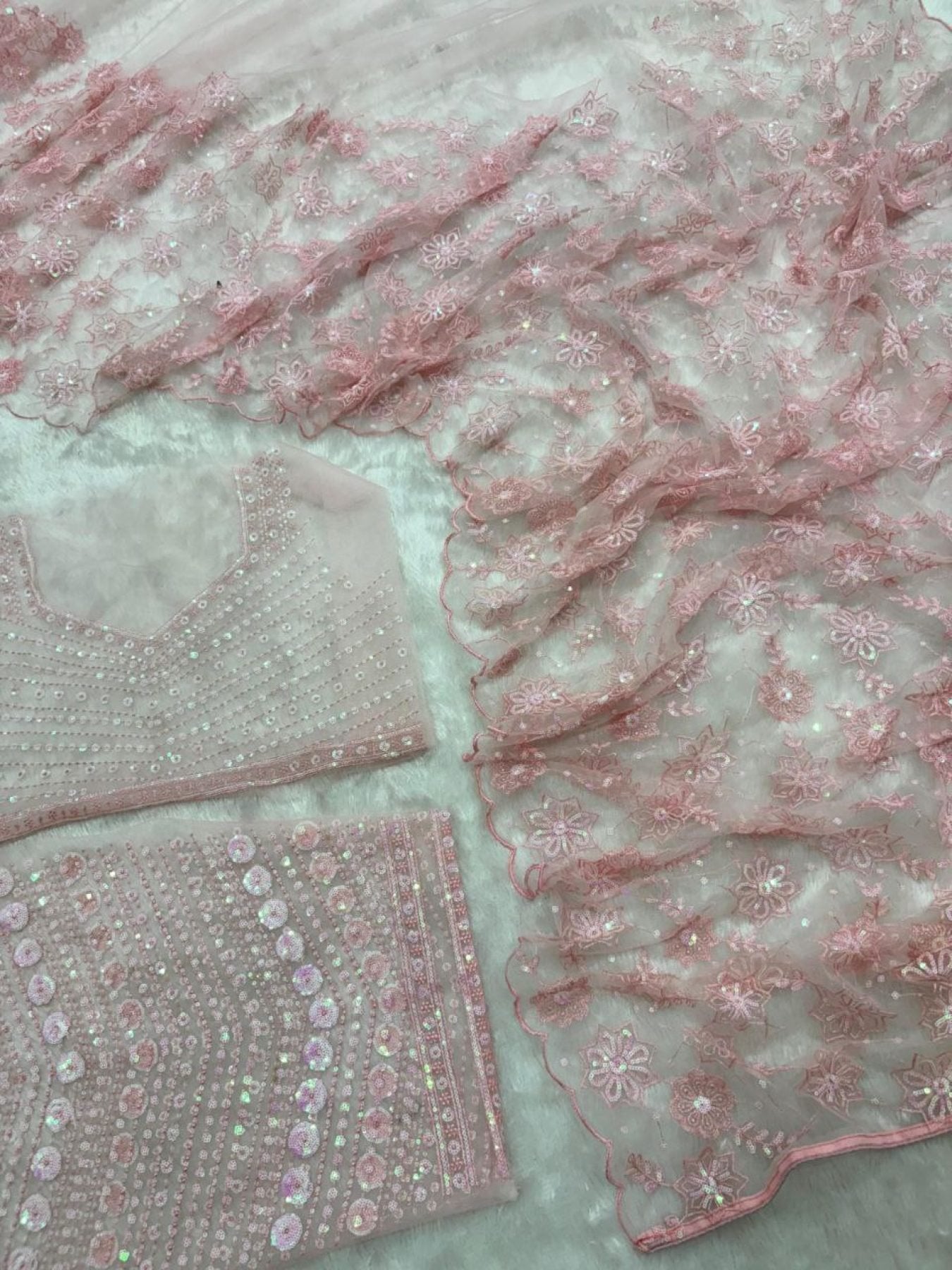 Net Saree - fabric texture close-up