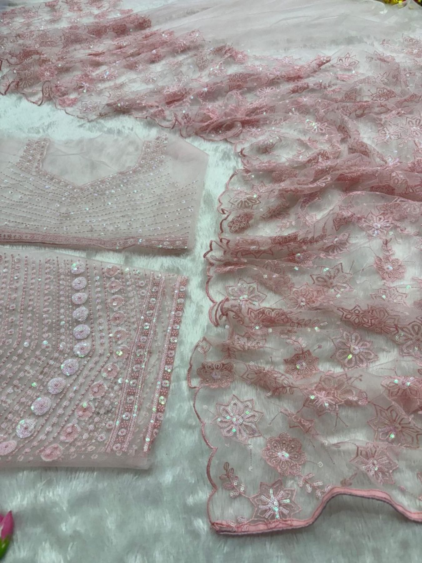 Net Saree - embroidery work detail