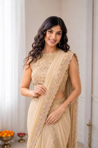 Cream Attached Pallu Lehenga Collection embroidery close-up