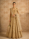 Golden Butterfly Net Lehenga Choli with Banglori Silk Inner for Bridal Wear for women | Snyvia