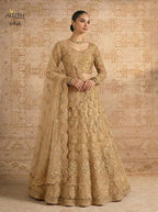 Green Butterfly Net Lehenga Choli with Banglori Silk Inner for Bridal Wear blouse and dupatta detail
