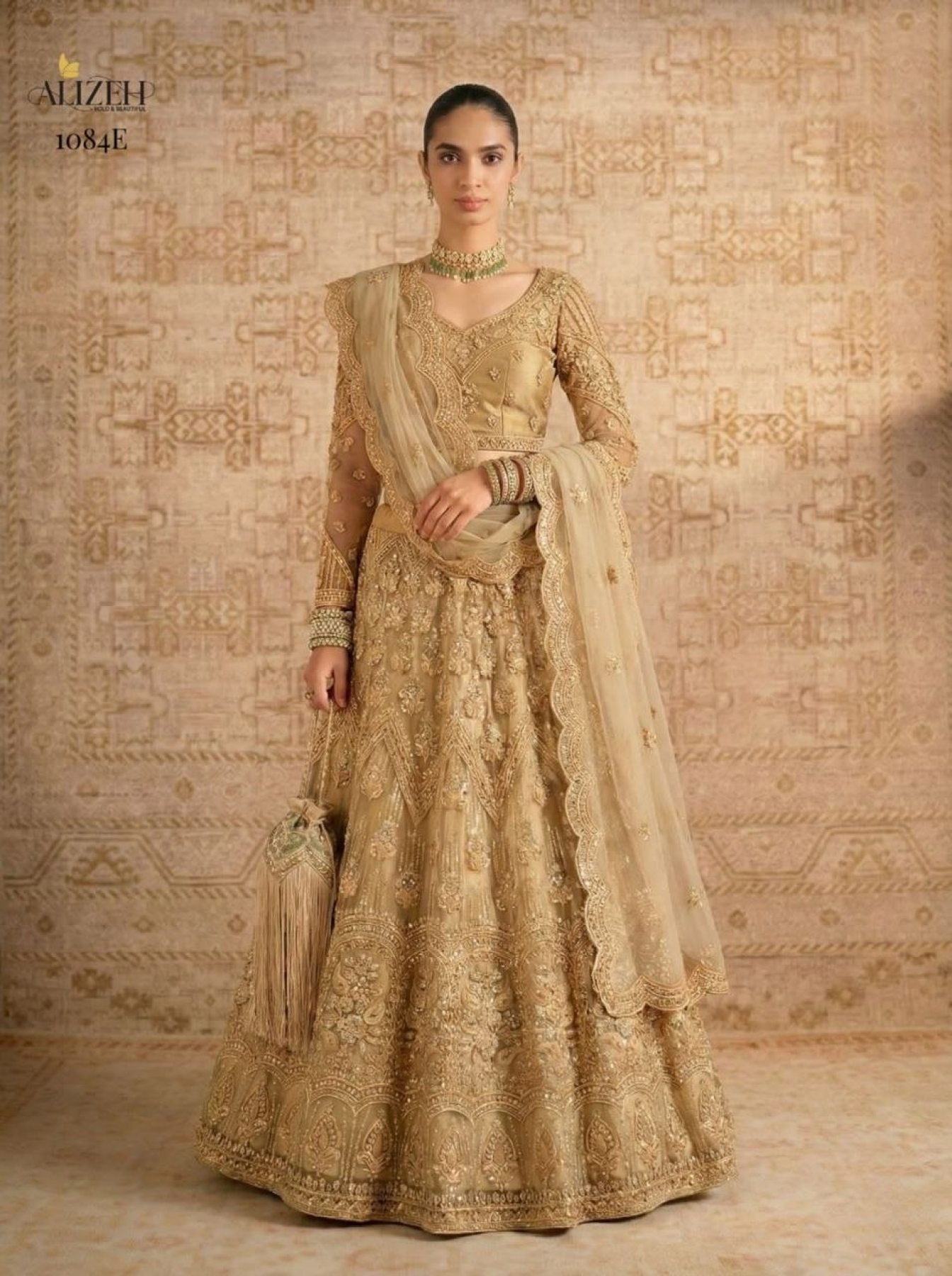 White Butterfly Net Lehenga Choli with Banglori Silk Inner for Bridal Wear embroidery close-up