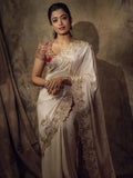 White Silk Saree for women - full front view | Snyvia