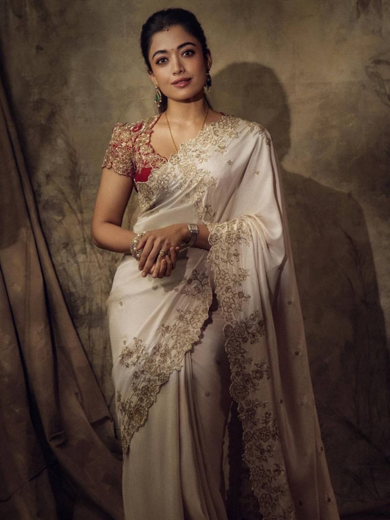 White Silk Saree for women - full front view | Snyvia