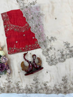 White Silk Saree - detail view 11