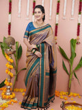 Cream Silk Saree for women - full front view | Snyvia