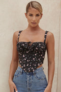 Moyra Black Crop Top for Women